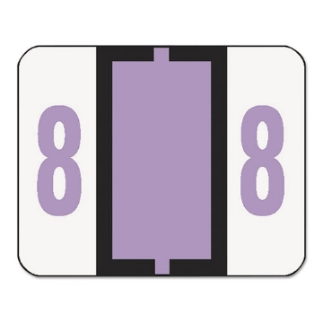 Picture of Numerical End Tab File Folder Labels, 8, 1 X 1.25, White, 500/roll