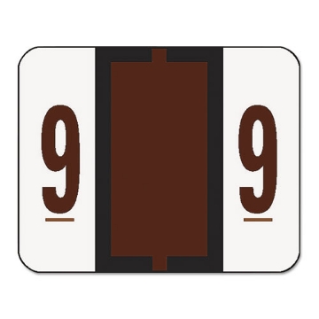 Picture of Numerical End Tab File Folder Labels, 9, 1 X 1.25, White, 500/roll