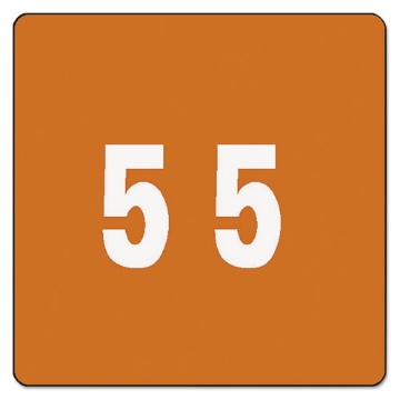 Picture of Numerical End Tab File Folder Labels, 5, 1.5 X 1.5, Brown, 250/roll