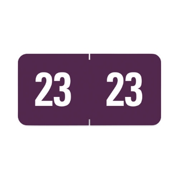 Picture of Yearly End Tab File Folder Labels, 23, 0.5 x 1, Purple, 25/Sheet, 10 Sheets/Pack