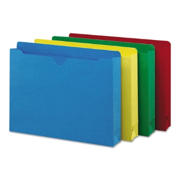 Picture of Colored File Jackets With Reinforced Double-Ply Tab, Straight Tab, Letter Size, Assorted Colors, 50/box