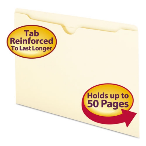 Picture of Manila File Jackets, 2-Ply Straight Tab, Legal Size, Manila, 100/box