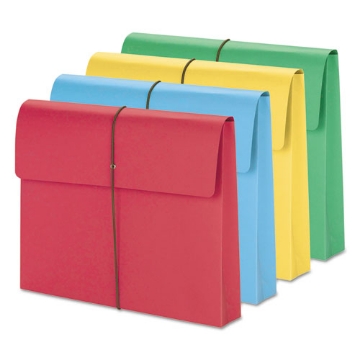 Picture of Expanding Wallet with Elastic Cord, 2" Expansion, 1 Section, Elastic Cord Closure, Letter Size, Assorted Colors, 50/Box