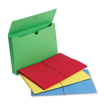 Picture of Expanding Wallet with Elastic Cord, 2" Expansion, 1 Section, Elastic Cord Closure, Legal Size, Assorted Colors, 50/Box