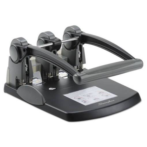 Picture of 300-Sheet Extra High-Capacity Three-Hole Punch, 9/32" Holes, Black/gray