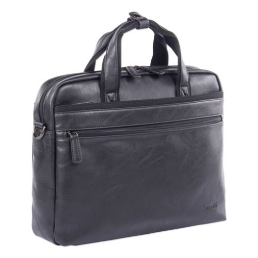 Picture of Valais Executive Briefcase, Fits Devices Up to 15.6", Leather, 4.75 x 4.75 x 11.5, Black