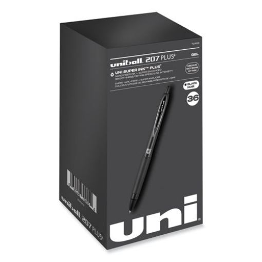 Picture of 207 Plus+ Gel Pen, Retractable, Medium 0.7 mm, Black Ink, Black Barrel, 36/Pack