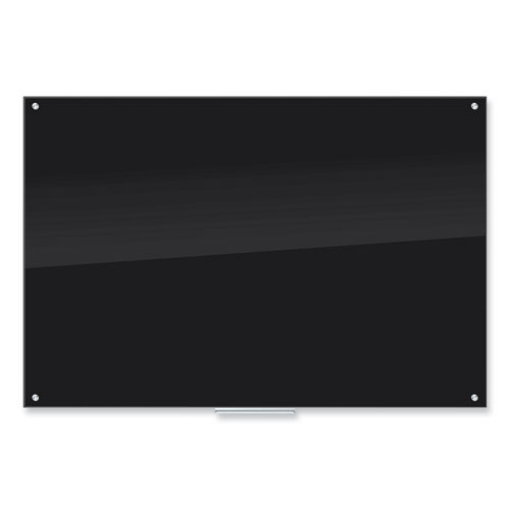 Picture of Black Glass Dry Erase Board, 70 x 47, Black Surface