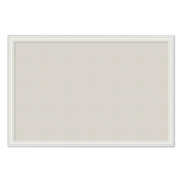 Picture of Linen Bulletin Board with Decor Frame, 30 x 20, Tan Surface, White Wood Frame