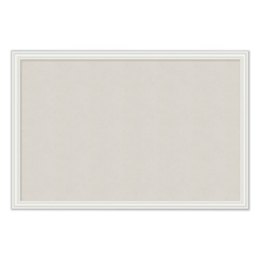 Picture of Linen Bulletin Board with Decor Frame, 30 x 20, Tan Surface, White Wood Frame