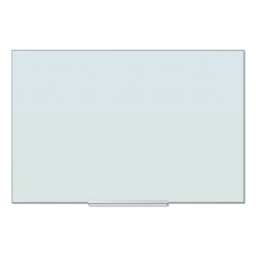 Picture of Floating Glass Ghost Grid Dry Erase Board, 35 x 23, White