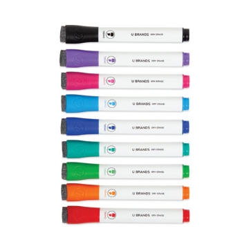 Picture of Chisel Tip Low-Odor Dry-Erase Markers with Erasers, Broad Chisel Tip, Assorted Colors, 48/Pack