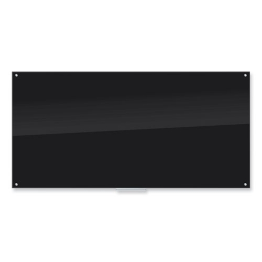 Picture of Black Glass Dry Erase Board, 96 x 47, Black Surface