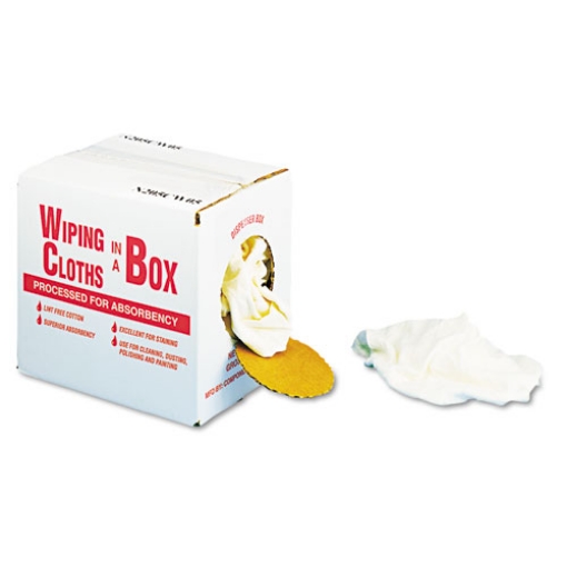 Picture of Multipurpose Reusable Wiping Cloths, Cotton, 5 lb Box, Assorted Sizes and Colors