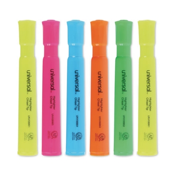 Picture of Desk Highlighters, Assorted Ink Colors, Chisel Tip, Assorted Barrel Colors, Dozen