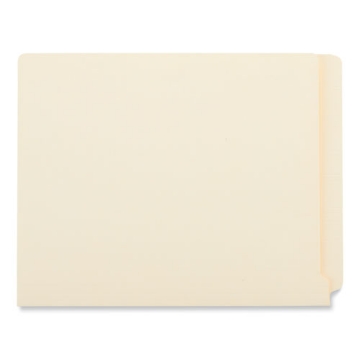 Picture of Deluxe Reinforced End Tab Folders, 9" High Front, Straight Tabs, Letter Size, 0.75" Expansion, Manila, 100/Box