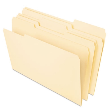 Picture of Deluxe Heavyweight File Folders, 1/3-Cut Tabs: Assorted, Letter Size, 0.75" Expansion, Manila, 50/Pack