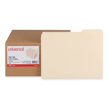 Picture of Top Tab File Folders, 1/3-Cut Tabs: Assorted, Letter Size, 0.75" Expansion, Manila, 250/Box