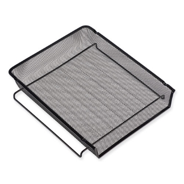Picture of Deluxe Mesh Stacking Side Load Tray, 1 Section, Legal Size Files, 17" x 10.88" x 2.5", Black