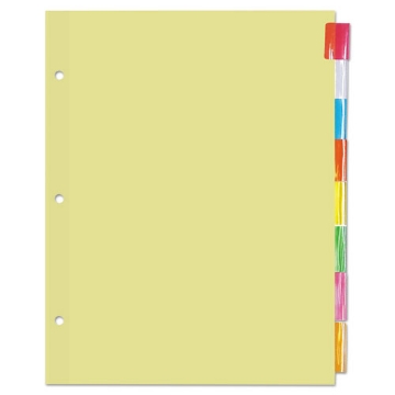 Picture of Insertable Tab Index, 8-Tab, 11 x 8.5, Buff, Assorted Tabs, 24 Sets