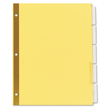 Picture of Deluxe Extended Insertable Tab Indexes, 5-Tab, 11 x 8.5, Buff, Clear Tabs, 6 Sets