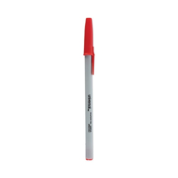 Picture of Ballpoint Pen, Stick, Medium 1 mm, Red Ink, Gray/Red Barrel, Dozen