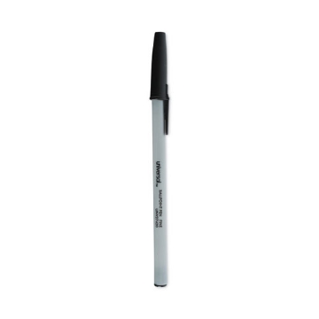 Picture of Ballpoint Pen, Stick, Fine 0.7 mm, Black Ink, Gray/Black Barrel, Dozen