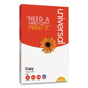 Picture of Copy Paper, 92 Bright, 20 lb Bond Weight, 11 x 17, White, 500 Sheets/Ream