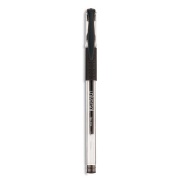 Picture of Comfort Grip Gel Pen, Stick, Fine 0.5 mm, Black Ink, Clear/Black Barrel, Dozen