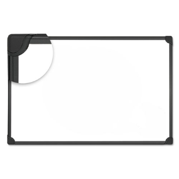 Picture of Design Series Deluxe Magnetic Steel Dry Erase Marker Board, 24 x 18, White Surface, Black Aluminum/Plastic Frame