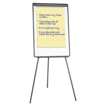 Picture of dry erase board with tripod easel, 29 x 41, white surface, black frame