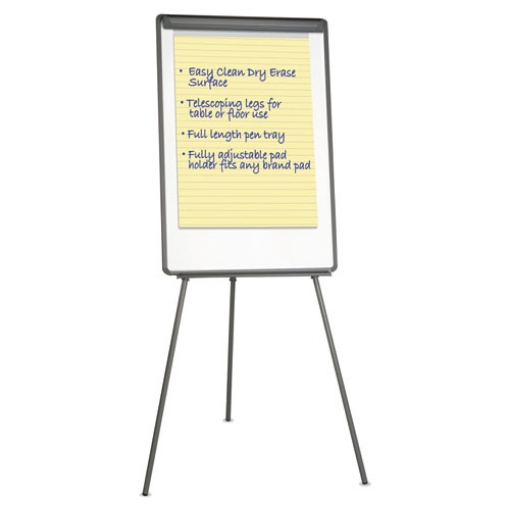 Picture of dry erase board with tripod easel, 29 x 41, white surface, black frame