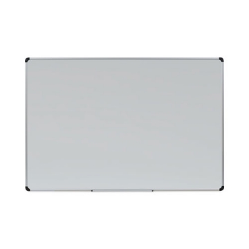 Picture of magnetic steel dry erase marker board, 72 x 48, white surface, aluminum/plastic frame