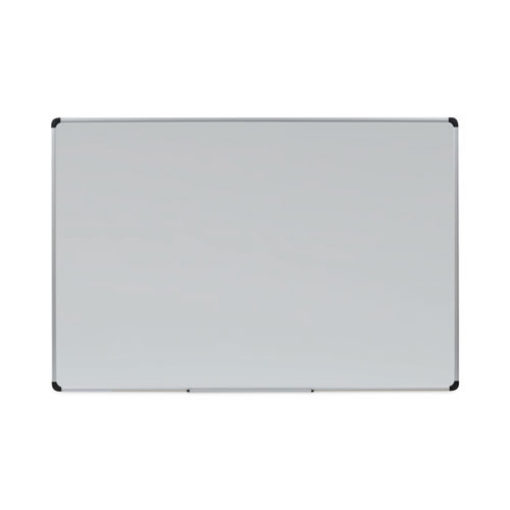 Picture of magnetic steel dry erase marker board, 72 x 48, white surface, aluminum/plastic frame