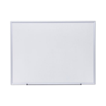 Picture of Deluxe Melamine Dry Erase Board, 48 x 36, Melamine White Surface, Silver Aluminum Frame