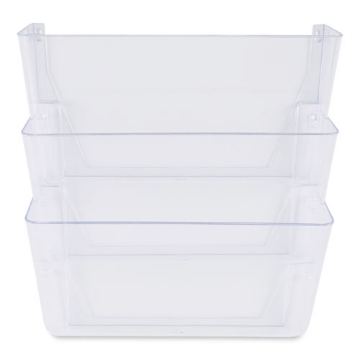 Picture of Wall Files, 3 Sections, Letter Size, 13" x 4" x 14", Clear, 3/Set