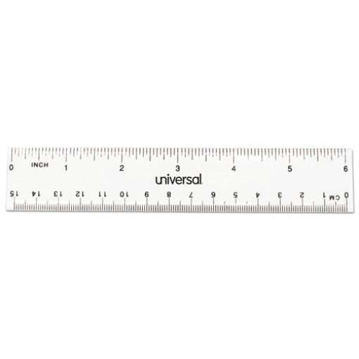 Picture of Clear Plastic Ruler, Standard/metric, 6" Long, Clear, 2/pack