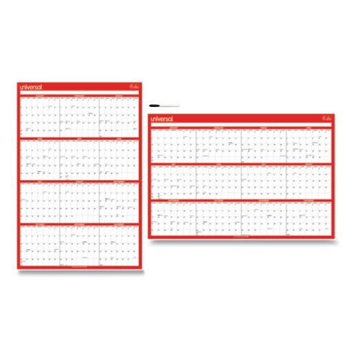 Picture of Erasable Wall Calendar, 24 x 36, White/Red Sheets, 12-Month (Jan to Dec): 2024