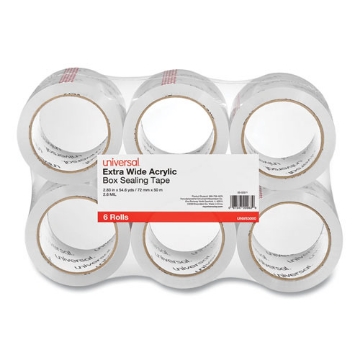 Picture of Extra-Wide Moving and Storage Packing Tape, 3" Core, 2.83" x 54.7 yd, Clear, 6/Pack