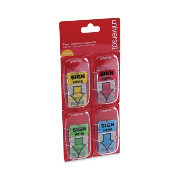 Picture of Deluxe Message Arrow Flags, "sign Here", Assorted Colors, 120/pack