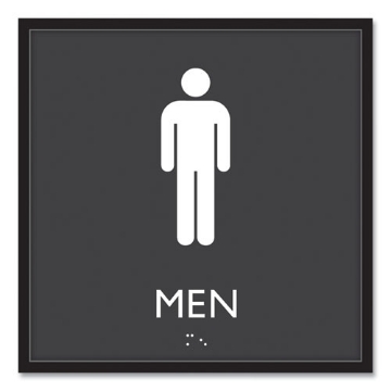Picture of ADA Sign, Men, Plastic, 8 x 8, Clear/White