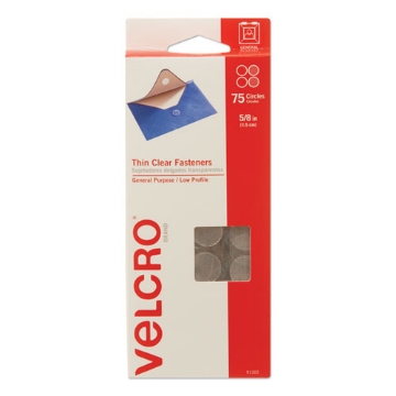 Picture of Sticky-Back Fasteners, Removable Adhesive, 0.63" Dia, Clear, 75/pack