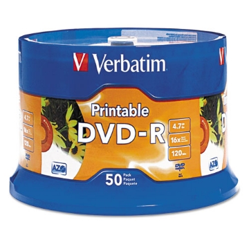 Picture of Dvd-R Recordable Disc, 4.7 Gb, 16x, Spindle, White, 50/pack
