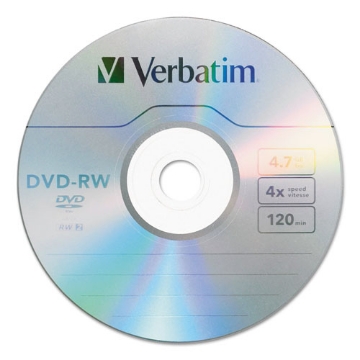 Picture of DVD-RW Rewritable Disc, 4.7 GB, 4x, Spindle, Silver, 30/Pack