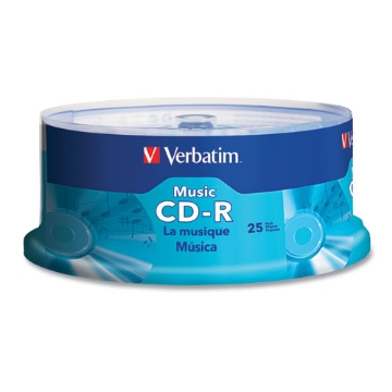 Picture of Cd-R Music Recordable Disc, 700 Mb/80 Min, 40x, Spindle, Silver, 25/pack