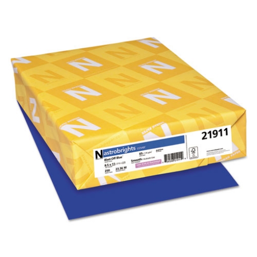 Picture of Color Cardstock, 65 lb Cover Weight, 8.5 x 11, Blast-Off Blue, 250/Pack