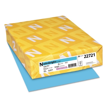 Picture of Color Cardstock, 65 lb Cover Weight, 8.5 x 11, Lunar Blue, 250/Pack