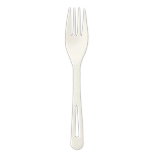 Picture of Tpla Compostable Cutlery, Fork, 6.3", White, 1,000/carton