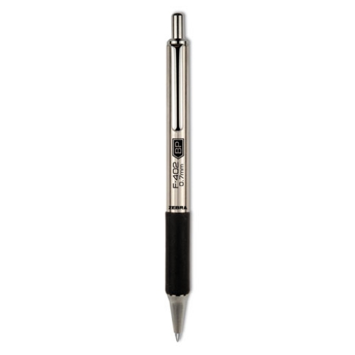Picture of F-402 Ballpoint Pen, Retractable, Fine 0.7 Mm, Black Ink, Stainless Steel/black Barrel