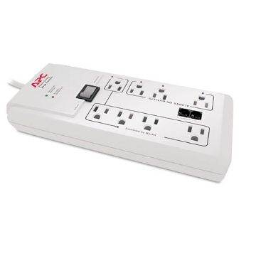 Picture of home/office surgearrest protector, 8 ac outlets, 6 ft cord, 2,030 j, white